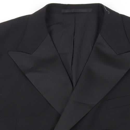 Marks and Spencer Mens Black Polyester Tuxedo Suit Jacket Size 44 Regular