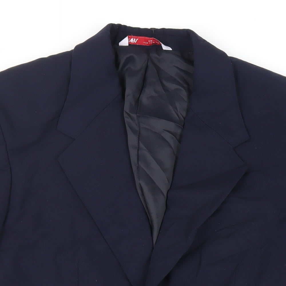 Zara Mens Blue Polyester Jacket Suit Jacket Size 38 Regular