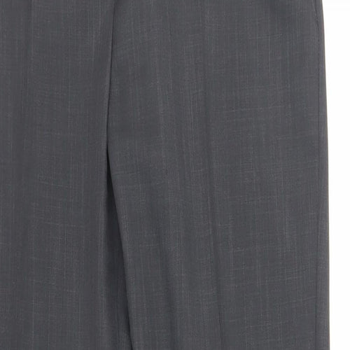 Marks and Spencer Womens Grey Polyester Dress Pants Trousers Size 14 L32 in Regular Zip