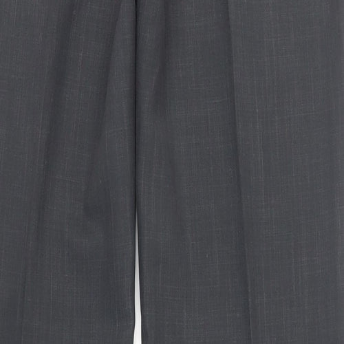 Marks and Spencer Womens Grey Polyester Dress Pants Trousers Size 14 L32 in Regular Zip