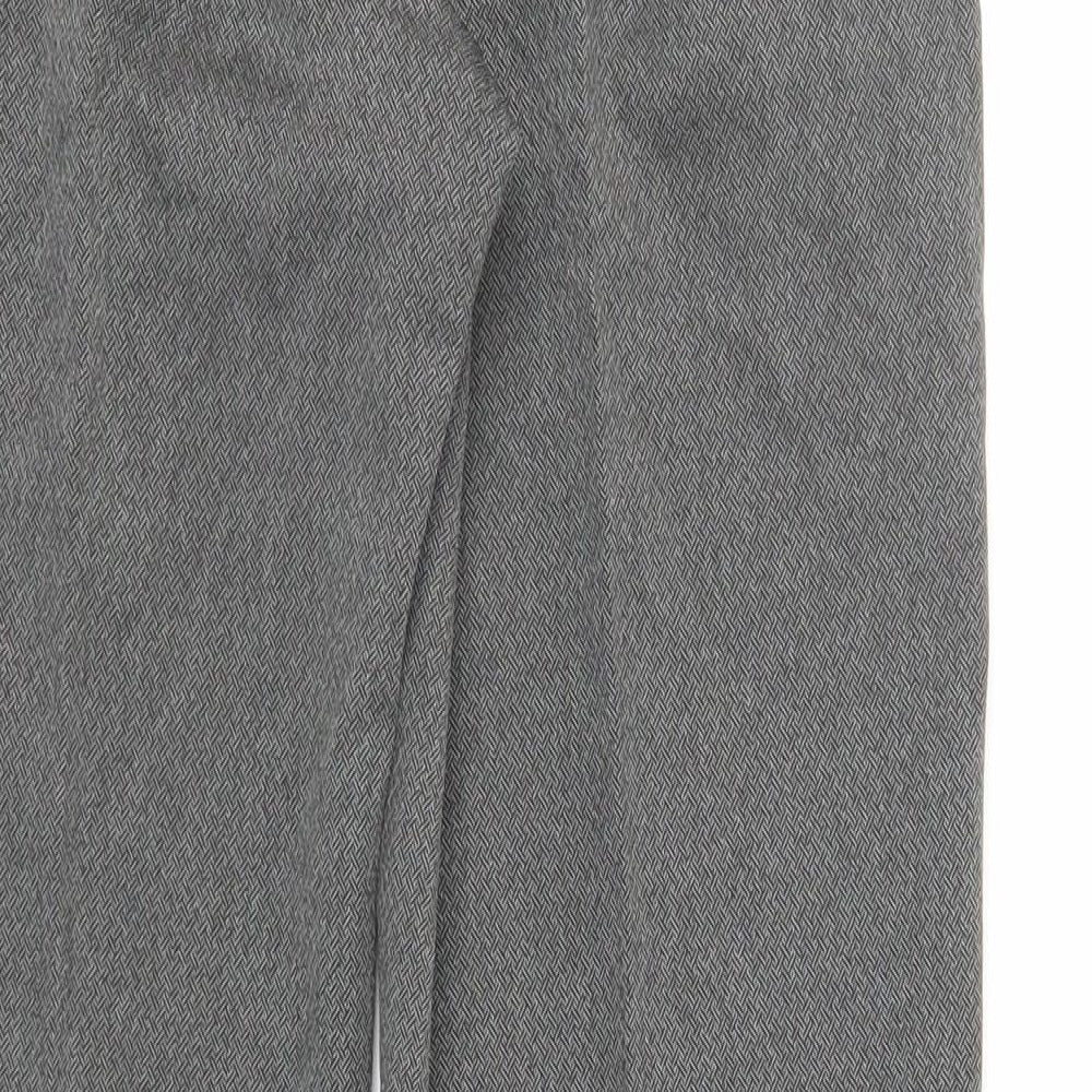 Marks and Spencer Mens Grey Polyester Dress Pants Trousers Size 34 in L33 in Regular Zip