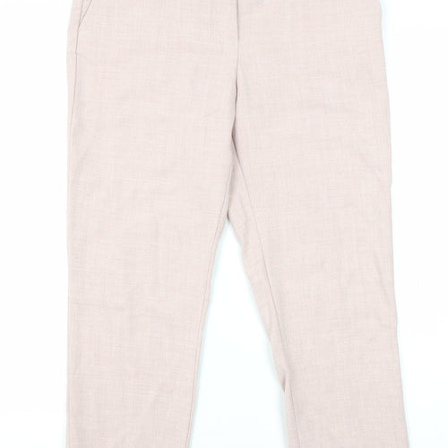 H&M Womens Pink Polyester Carrot Trousers Size 10 L26.5 in Regular - Pockets