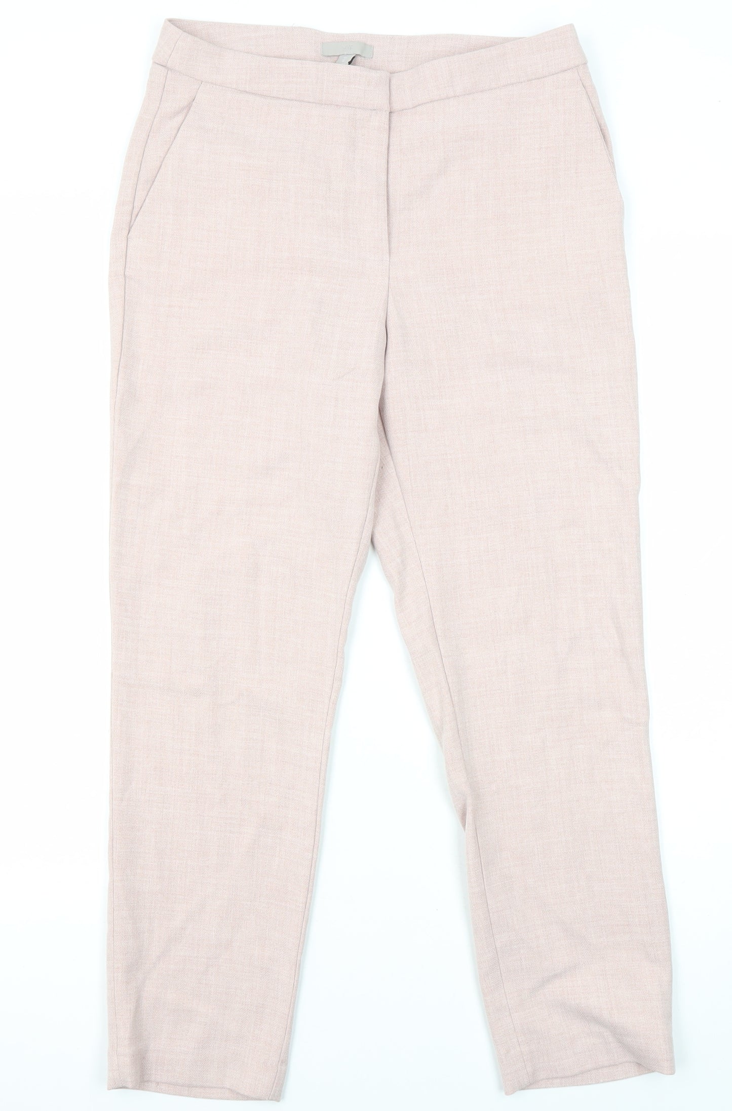 H&M Womens Pink Polyester Carrot Trousers Size 10 L26.5 in Regular - Pockets