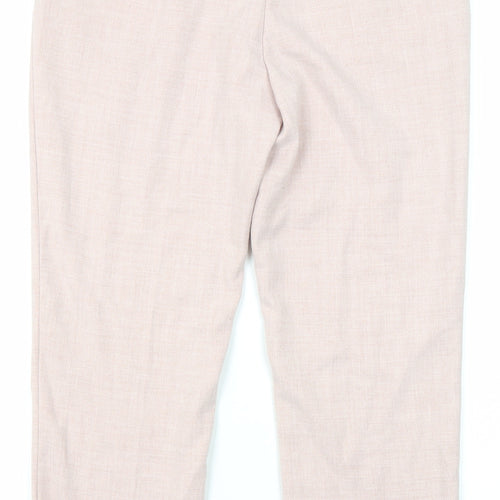 H&M Womens Pink Polyester Carrot Trousers Size 10 L26.5 in Regular - Pockets