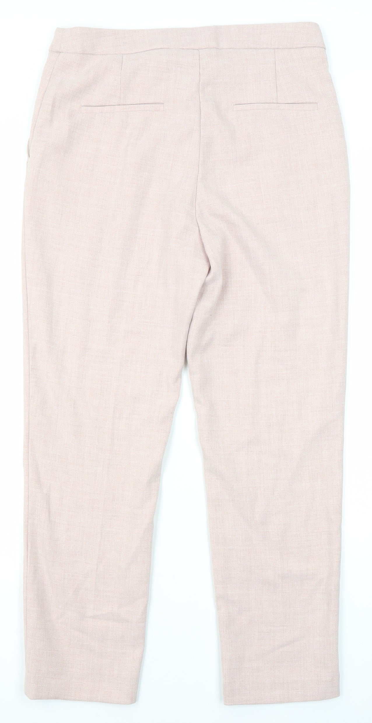 H&M Womens Pink Polyester Carrot Trousers Size 10 L26.5 in Regular - Pockets