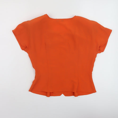 Windsmoor Womens Orange Polyester Basic Blouse Size 10 Square Neck