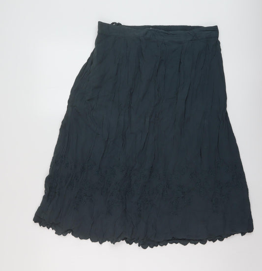 White Stuff Womens Green Viscose A-Line Skirt Size 14