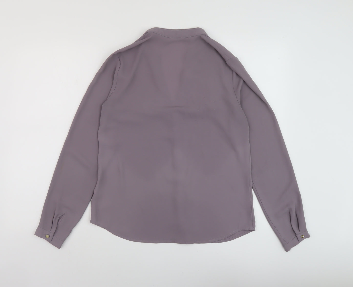 Oasis Womens Purple Polyester Basic Blouse Size 10 V-Neck