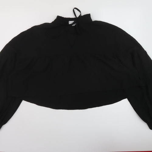 In the Style Womens Black Polyester Basic Blouse Size 10 Mock Neck