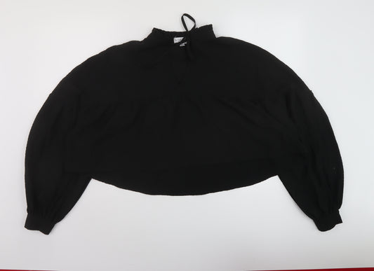 In the Style Womens Black Polyester Basic Blouse Size 10 Mock Neck