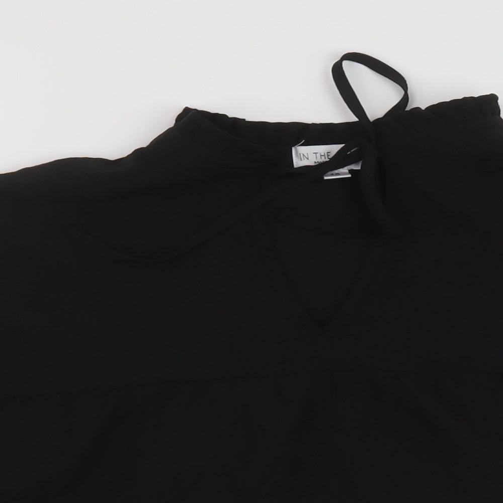 In the Style Womens Black Polyester Basic Blouse Size 10 Mock Neck