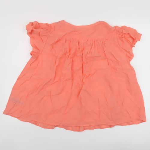 Per Una Womens Orange Cotton Basic Blouse Size 16 V-Neck