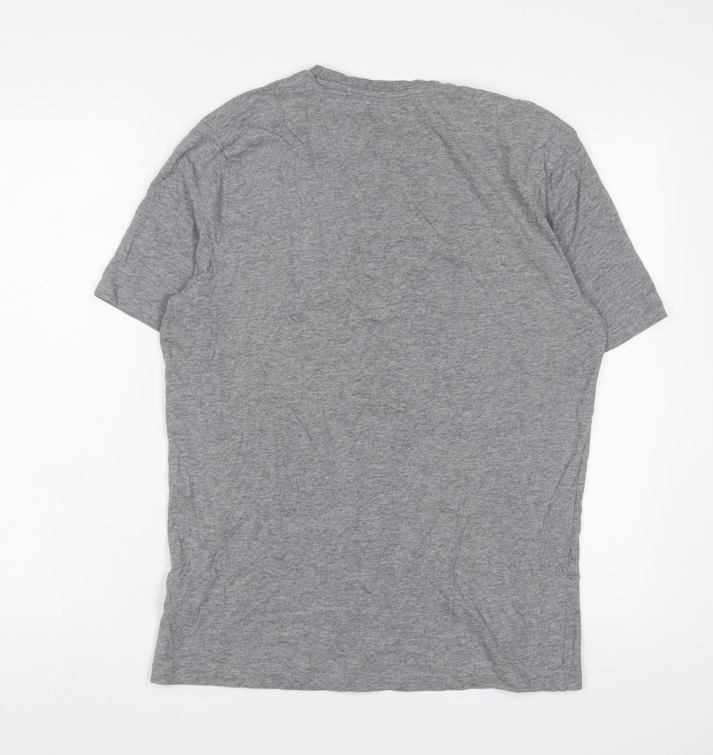 Marks and Spencer Mens Grey Cotton T-Shirt Size M Crew Neck