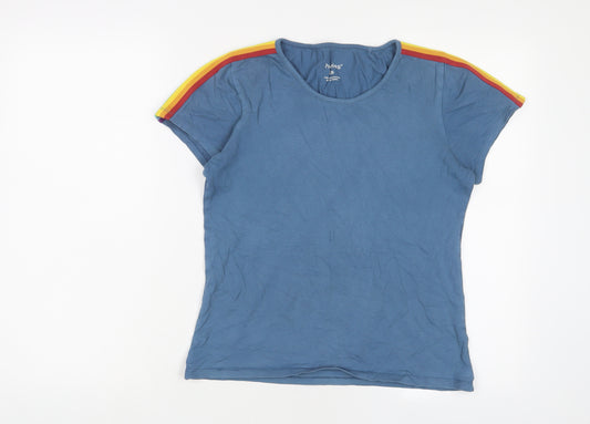 Howies Womens Blue Striped Cotton Basic T-Shirt Size XS Crew Neck