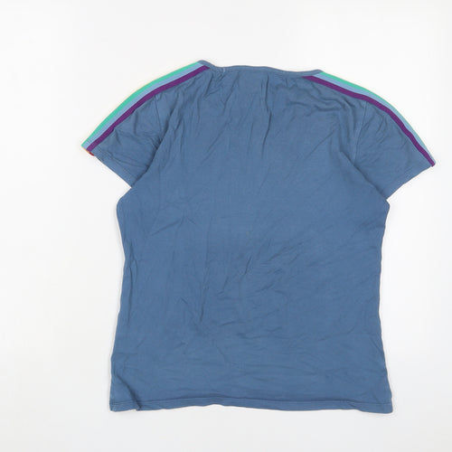 Howies Womens Blue Striped Cotton Basic T-Shirt Size XS Crew Neck