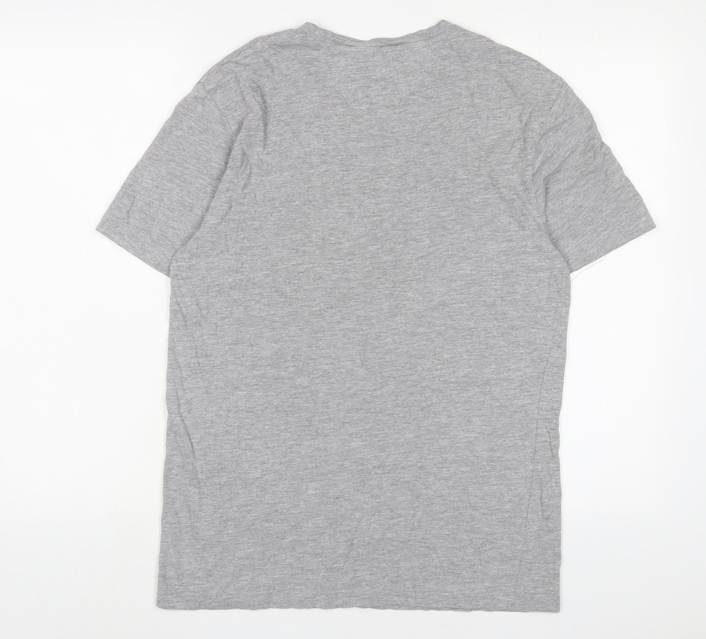 Zara Mens Grey Cotton T-Shirt Size M Crew Neck