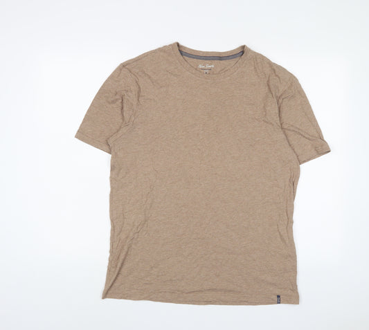 NEXT Mens Brown Cotton T-Shirt Size M Crew Neck