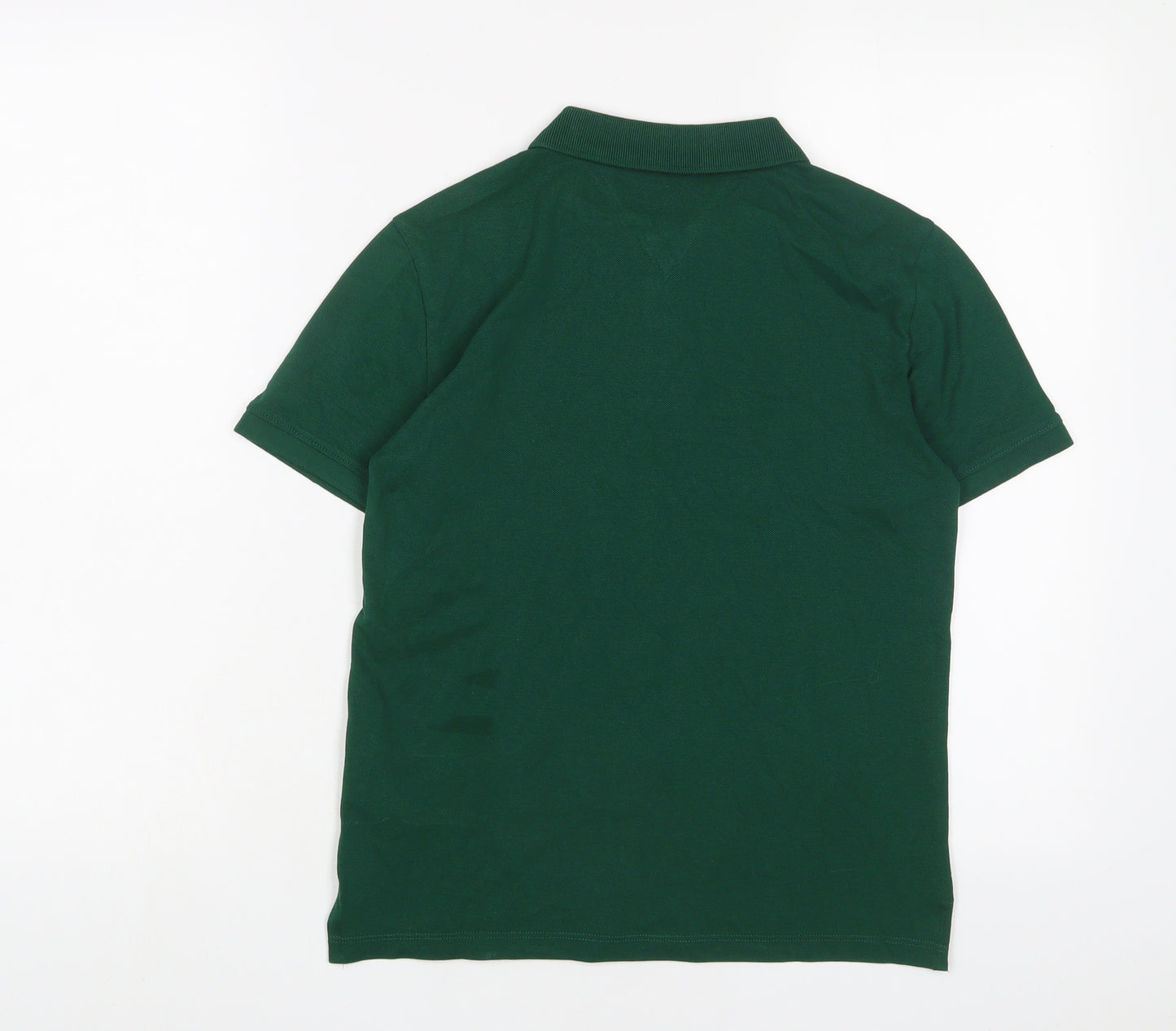 Tommy Hilfiger Boys Green Cotton Basic Polo Size 12 Years Collared Button - Logo, Embroidered