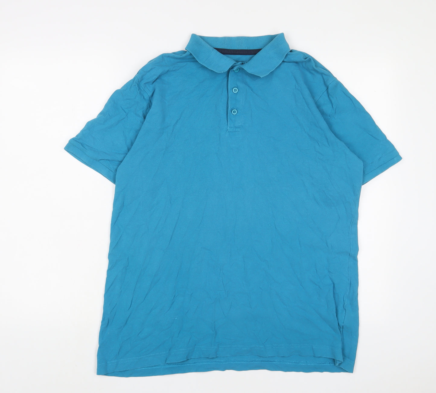 Originals Mens Blue Cotton Polo Size L Collared Button