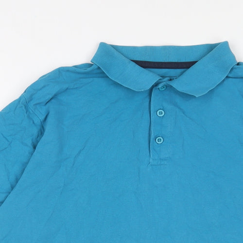 Originals Mens Blue Cotton Polo Size L Collared Button