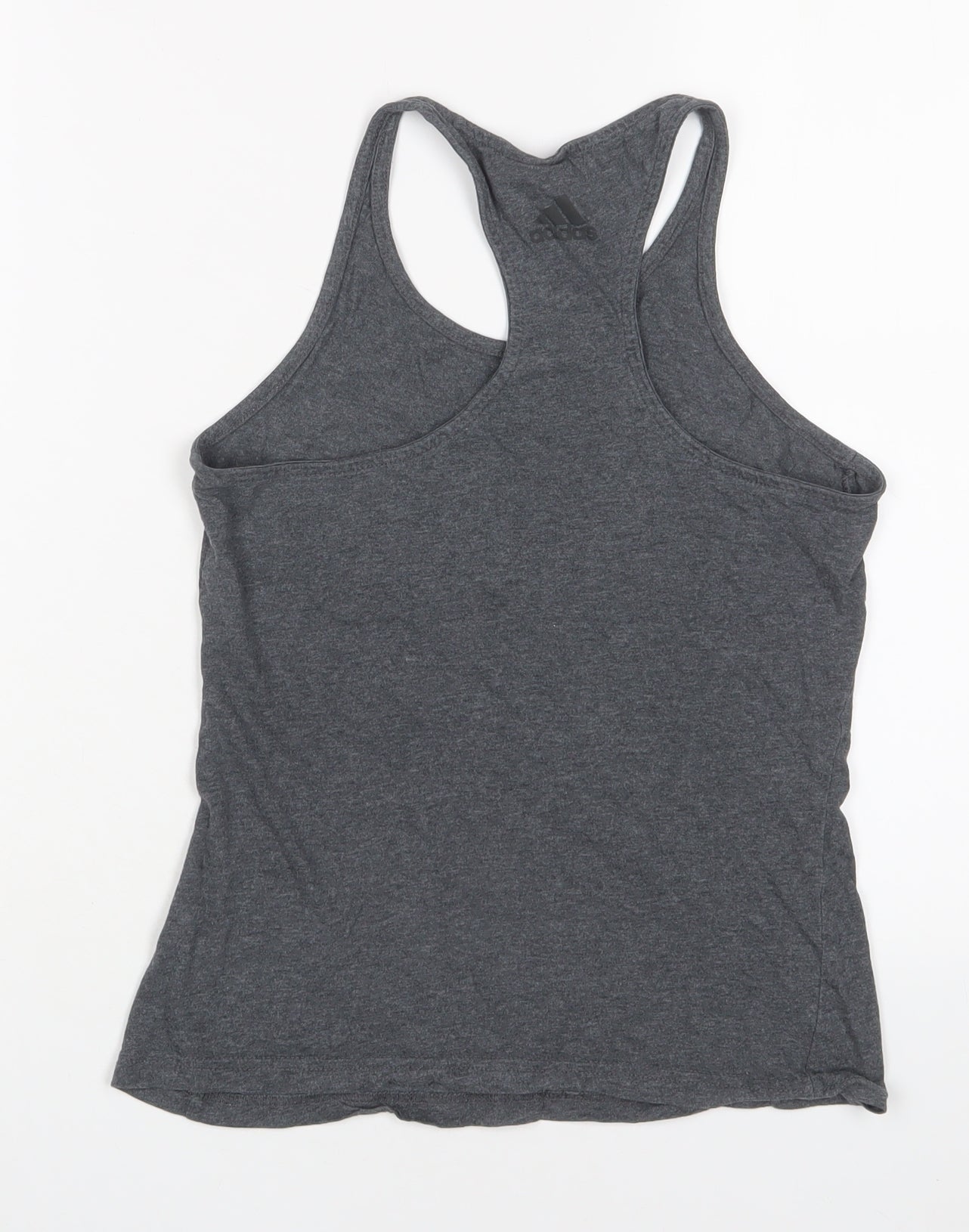 adidas Womens Grey Polyester Basic Tank Size XS Scoop Neck - Logo