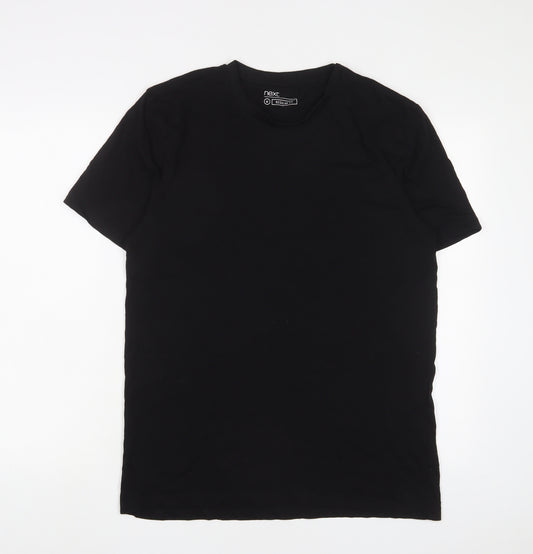 NEXT Mens Black Cotton T-Shirt Size M Crew Neck