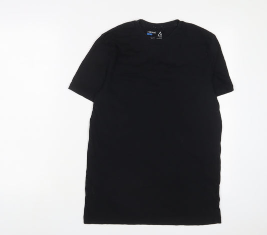 Topman Mens Black Cotton T-Shirt Size S Crew Neck