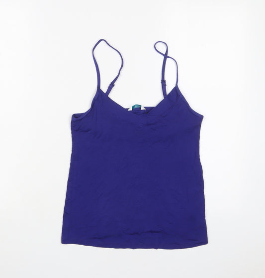 Marks and Spencer Womens Blue Solid Viscose Cami Pyjama Top Size 8