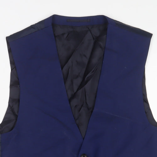 NEXT Mens Blue Wool Jacket Suit Waistcoat Size 38 Regular