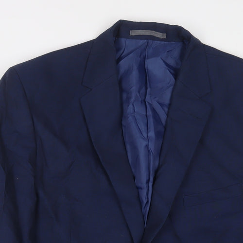 Marks and Spencer Mens Blue Polyester Jacket Suit Jacket Size 42 Regular