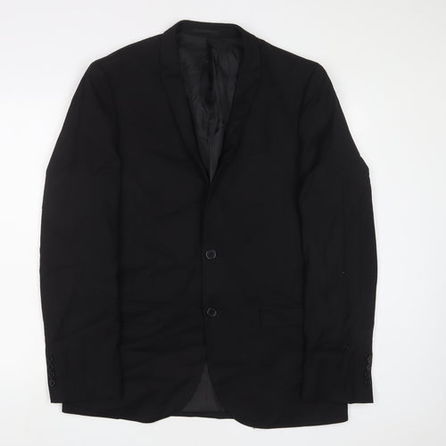 OneSixFive Mens Black Polyester Jacket Suit Jacket Size 42 Regular