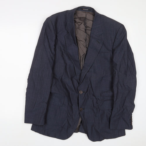 DAKS Mens Blue Wool Jacket Suit Jacket Size 42 Regular