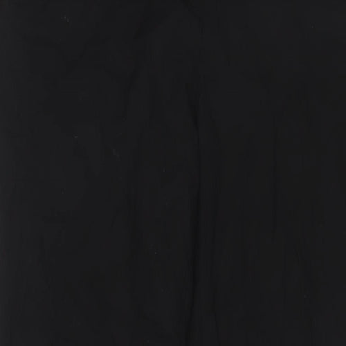 H&M Womens Black Polyester Trousers Size 10 L30 in Regular Hook & Eye