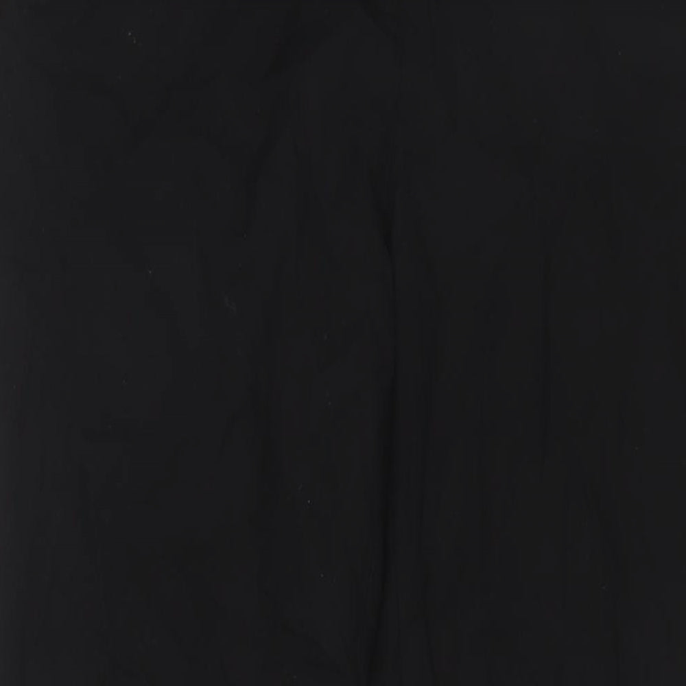 H&M Womens Black Polyester Trousers Size 10 L30 in Regular Hook & Eye