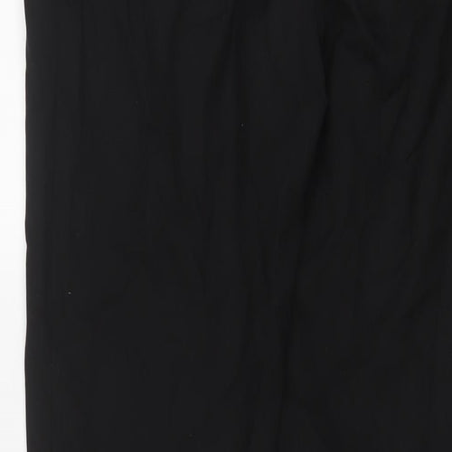 H&M Womens Black Polyester Trousers Size 10 L30 in Regular Hook & Eye