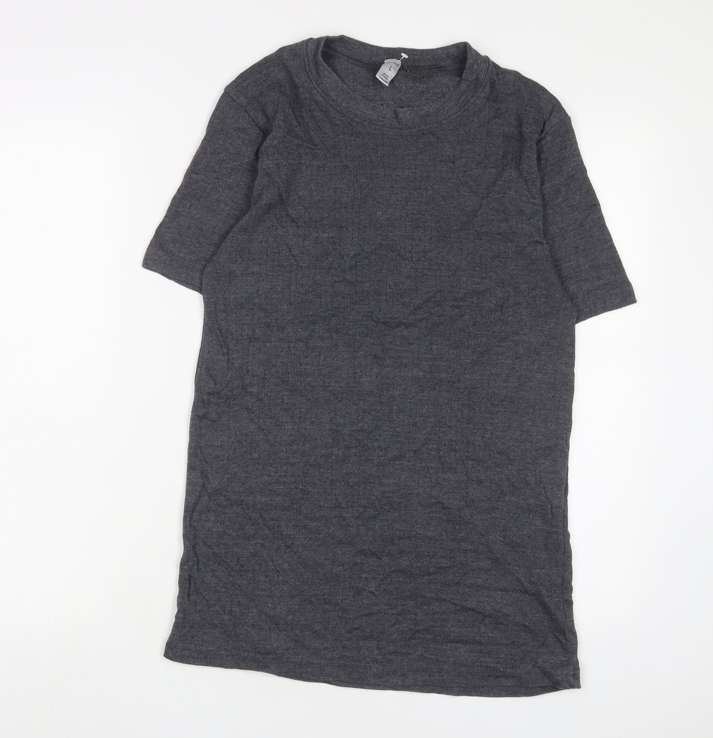 Havers Mens Grey Cotton T-Shirt Size L Crew Neck