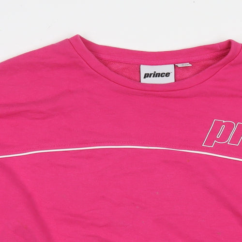 Prince Womens Pink Cotton Pullover Sweatshirt Size 12 Pullover - Logo, cropped Size 12-14