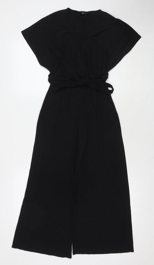 New Look Womens Black Viscose Jumpsuit One-Piece Size 8 L23 in Pullover