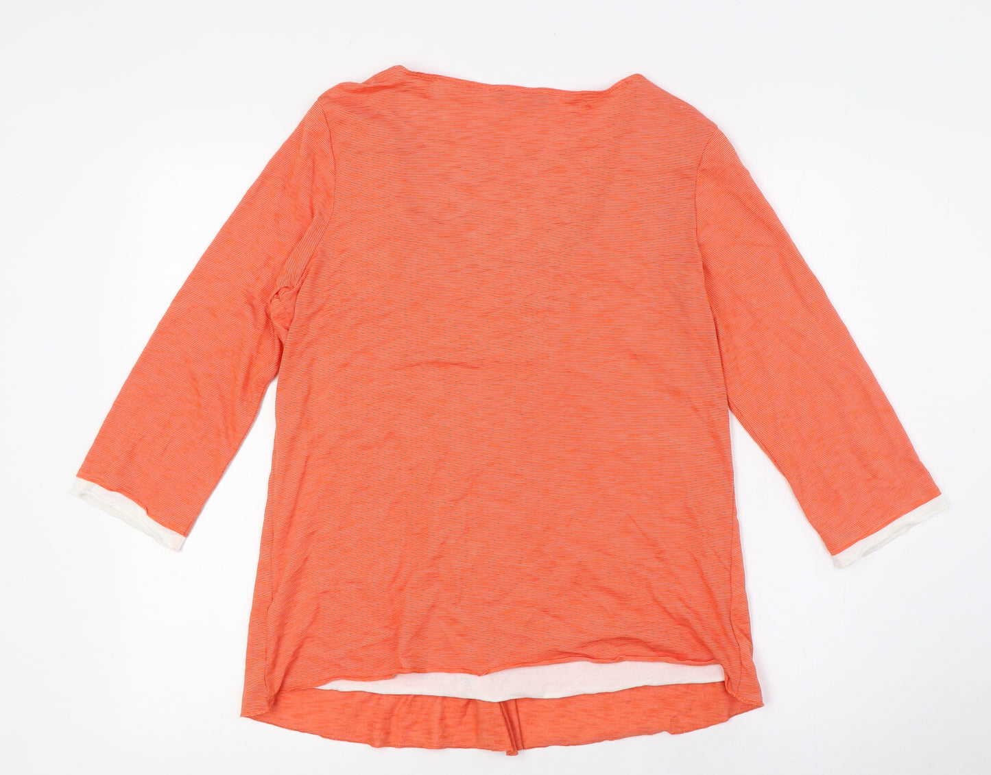 Per Una Womens Orange Viscose Basic Blouse Size 12 Scoop Neck - Mock Cardigan