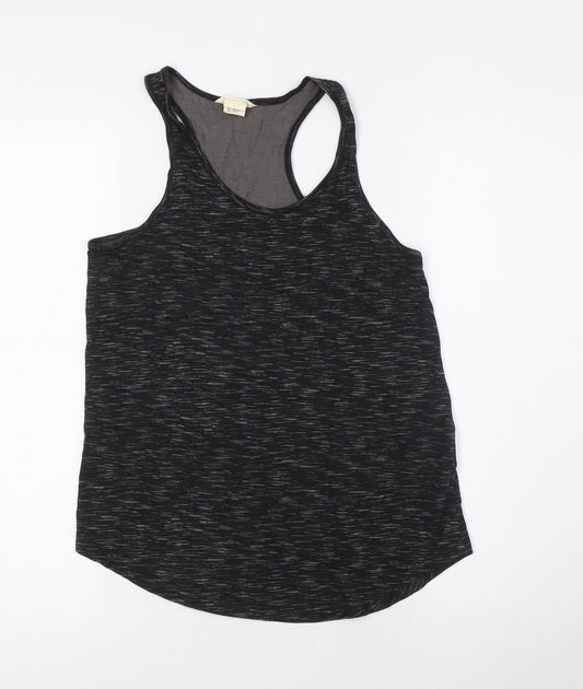 H&M Girls Black Cotton Basic Tank Size 13-14 Years Round Neck