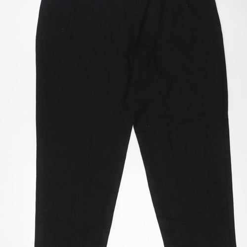 Marks and Spencer Womens Black Wool Trousers Size 14 L27 in Regular Zip