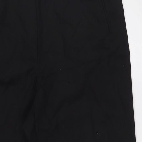 Marks and Spencer Womens Black Wool Trousers Size 14 L27 in Regular Zip