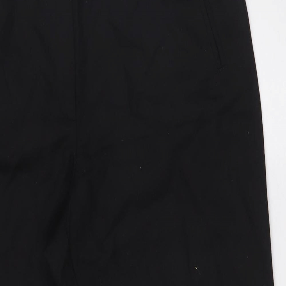 Marks and Spencer Womens Black Wool Trousers Size 14 L27 in Regular Zip