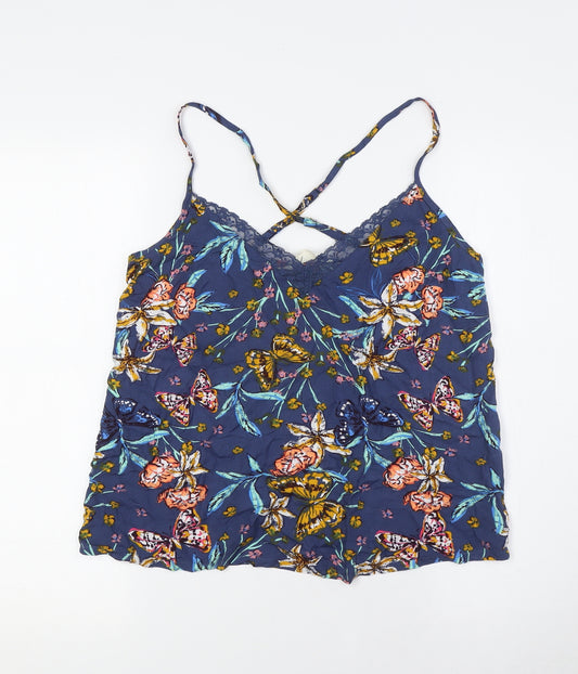 Marks and Spencer Womens Multicoloured Floral Viscose Cami Pyjama Top Size 12 - butterfly