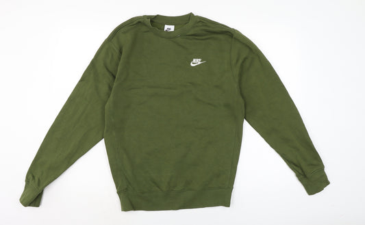 Nike Mens Green Cotton Pullover Sweatshirt Size XS