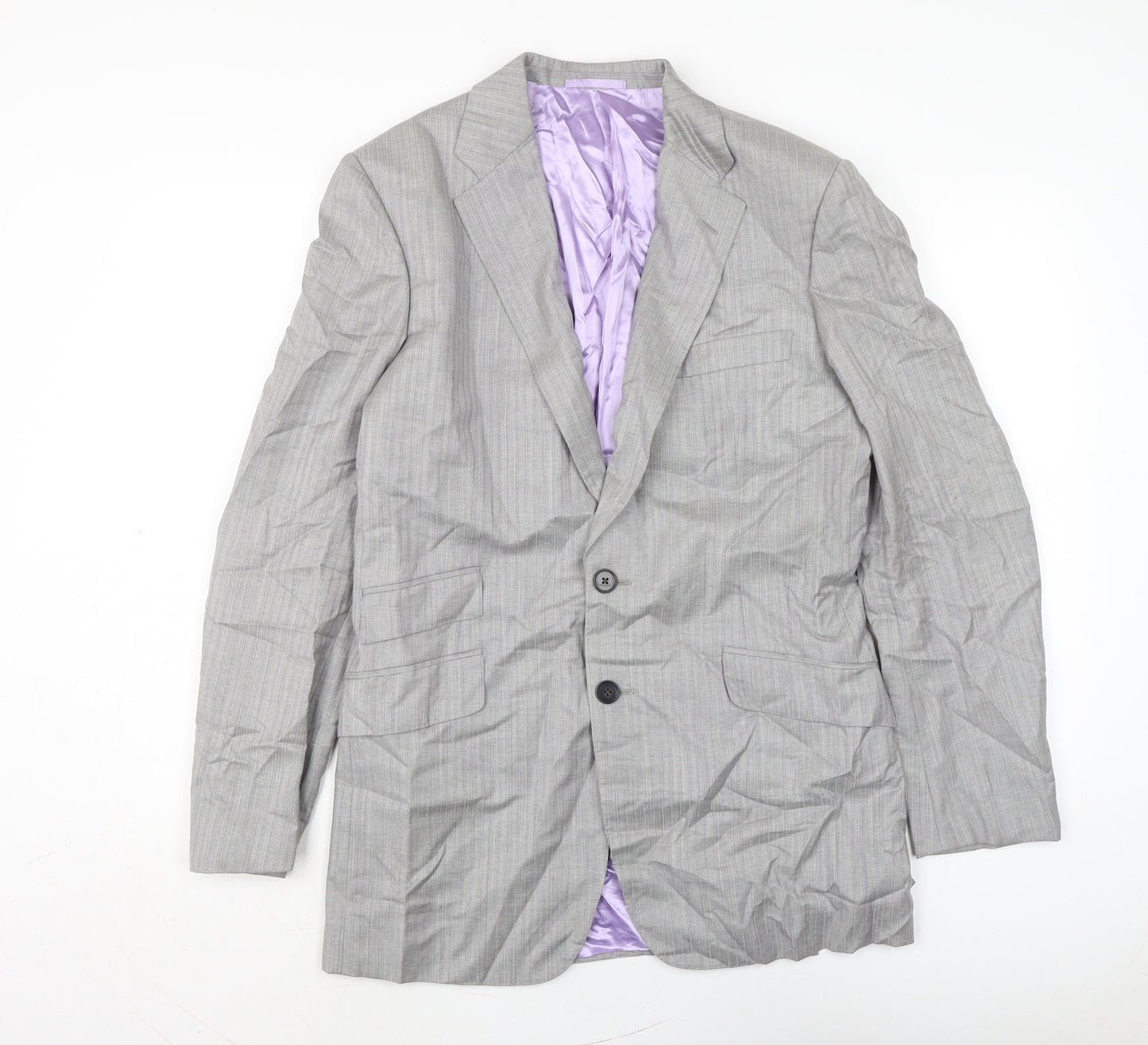 Gieves & Hawkes Mens Grey Jacket Size L Button