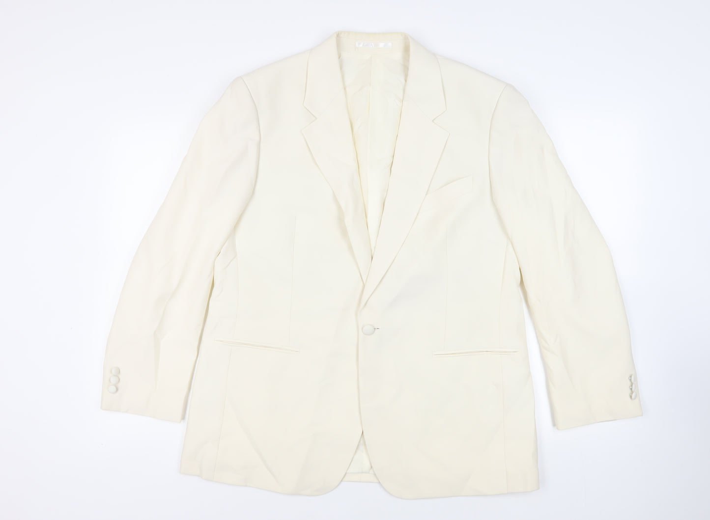 Brook Taverner Mens Ivory Polyester Jacket Suit Jacket Size 42 Regular