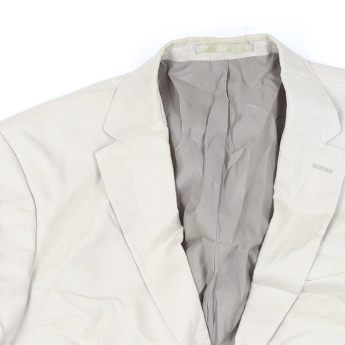 Karl Jackson Mens Beige Linen Jacket Suit Jacket Size 44 Regular