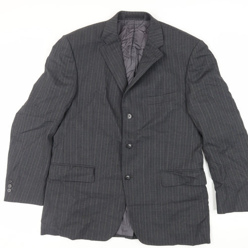 Centaur Mens Grey Striped Wool Jacket Suit Jacket Size 42 Regular