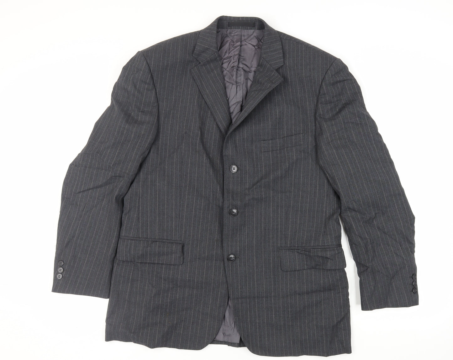 Centaur Mens Grey Striped Wool Jacket Suit Jacket Size 42 Regular